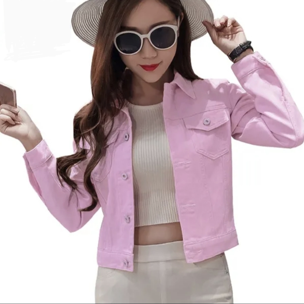 Pink jeans jacket